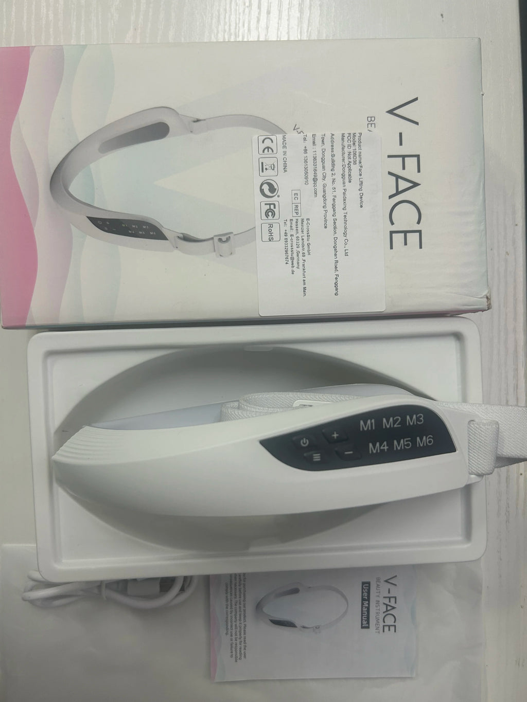 Electric V Face Lifting Beauty Device 6 Modes 8 Levels EMS Micro-current Firming Facial Massager Double Chin Removal Skin Care