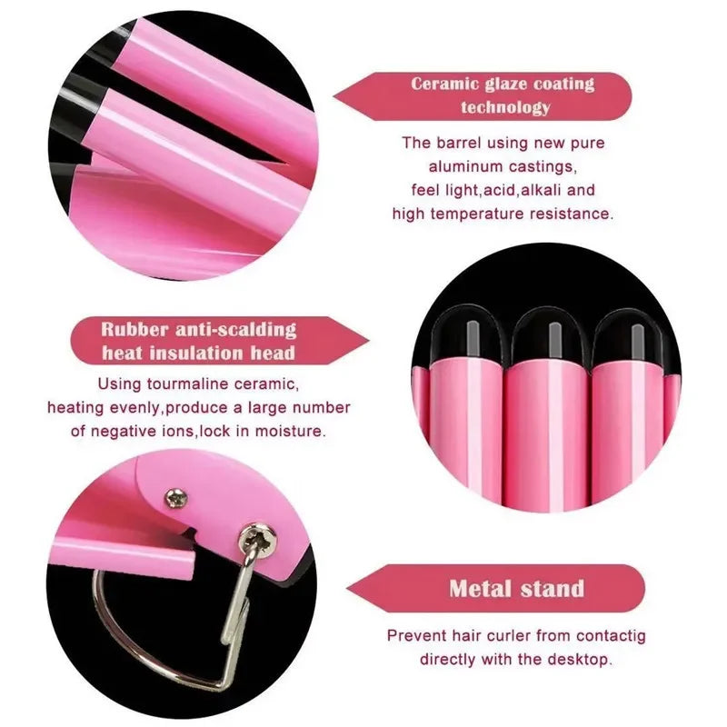 Professional Hair Curling Iron Ceramic Triple Barrel Hair-Curler Irons Hair Wave Waver Styling Tools Hair Styler Wand for Woman