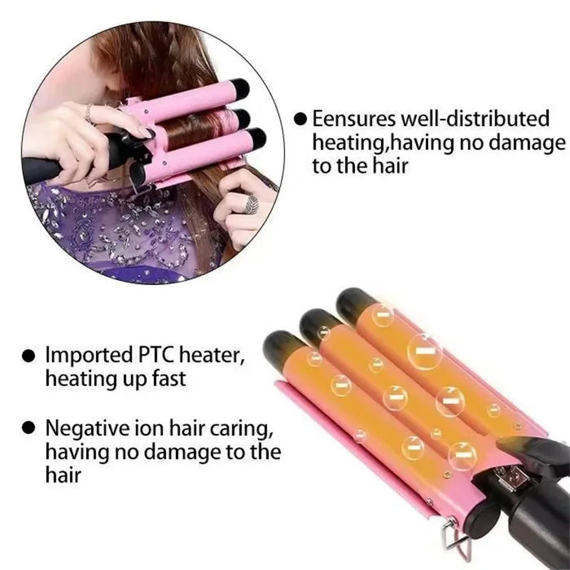 Professional Hair Curling Iron Ceramic Triple Barrel Hair-Curler Irons Hair Wave Waver Styling Tools Hair Styler Wand for Woman